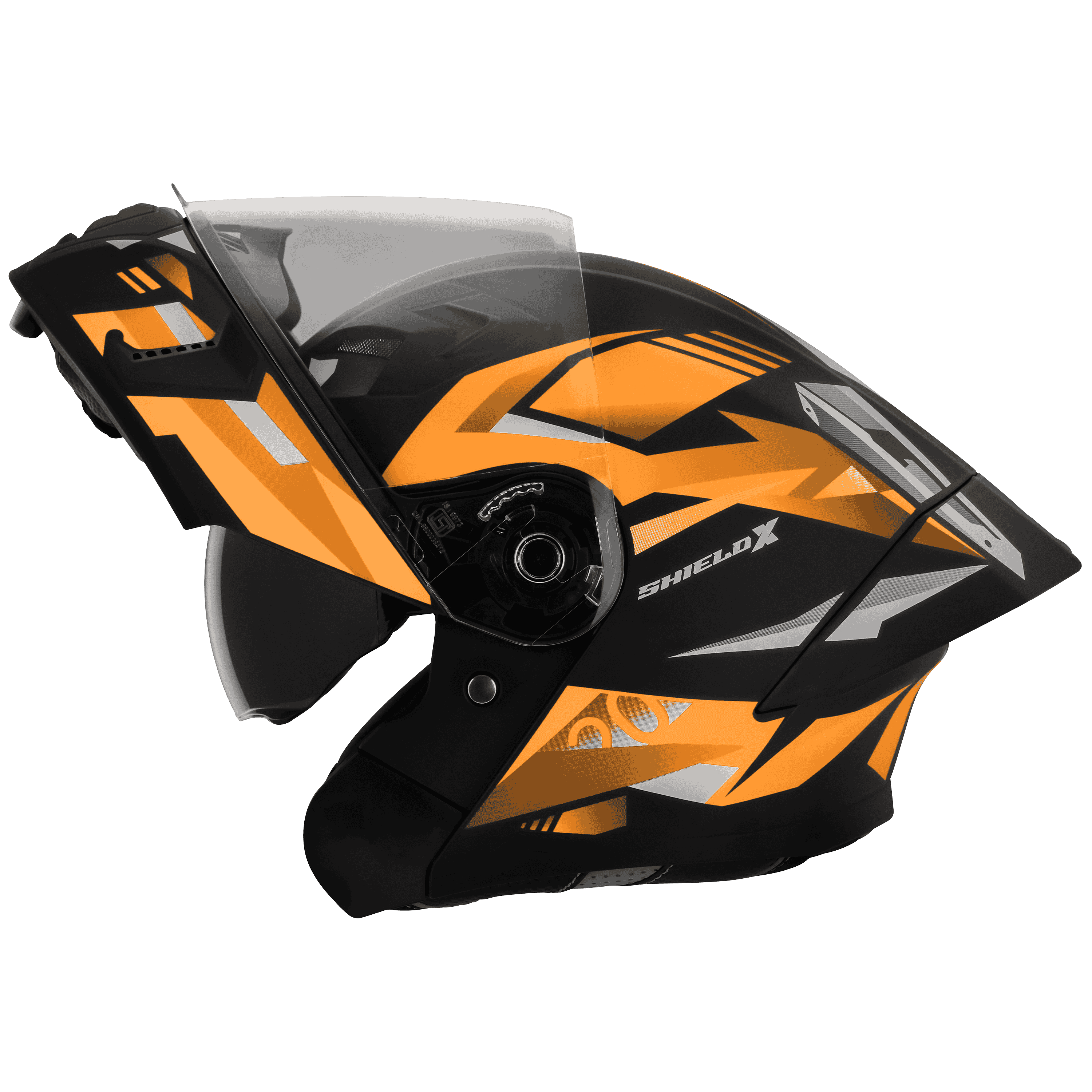 SBA-20 ISS SHIELD X GLOSSY BLACK WITH ORANGE